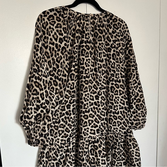 H&M Leopard Print BabyDoll Smock Dress - Picture 10 of 11